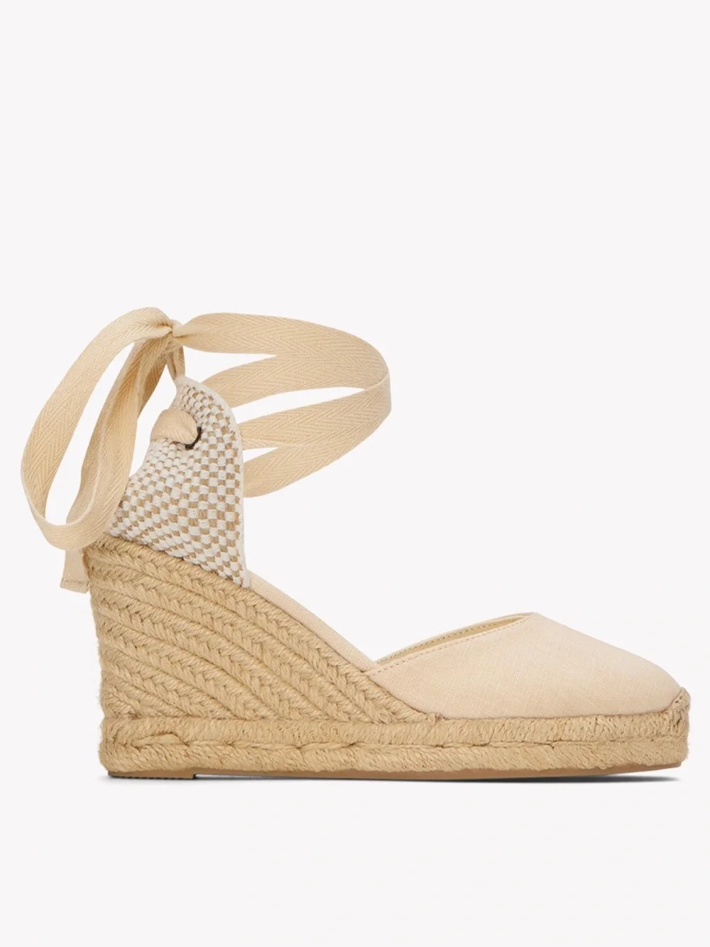 Soludos The Marseille Wedge Espadrille in La Concha Ivory, Size 7